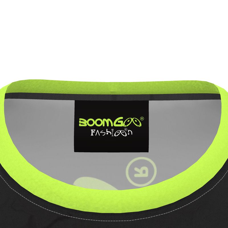 BoomGoo® T-shirt (unisex) cool brand logo 1g green neon on black