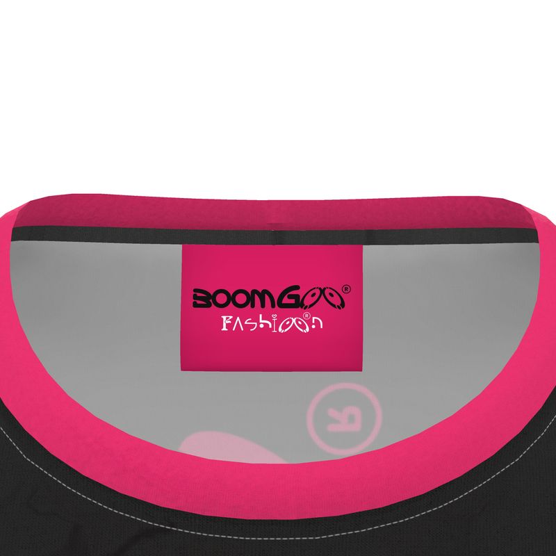 BoomGoo® T-shirt (unisex) cool brand logo I f fuchsia on black