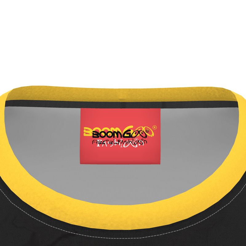 BoomGoo® T-shirt (unisex) pop art "LadyBlues" 1rb red on black