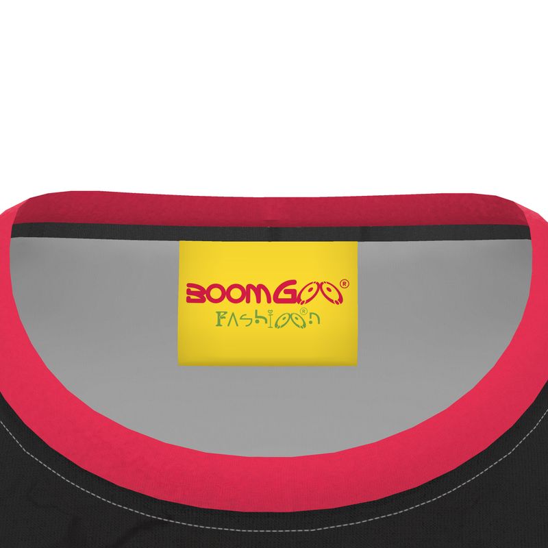 BoomGoo® T-shirt (unisex) pop art "LadyBlues" 1rc red on black