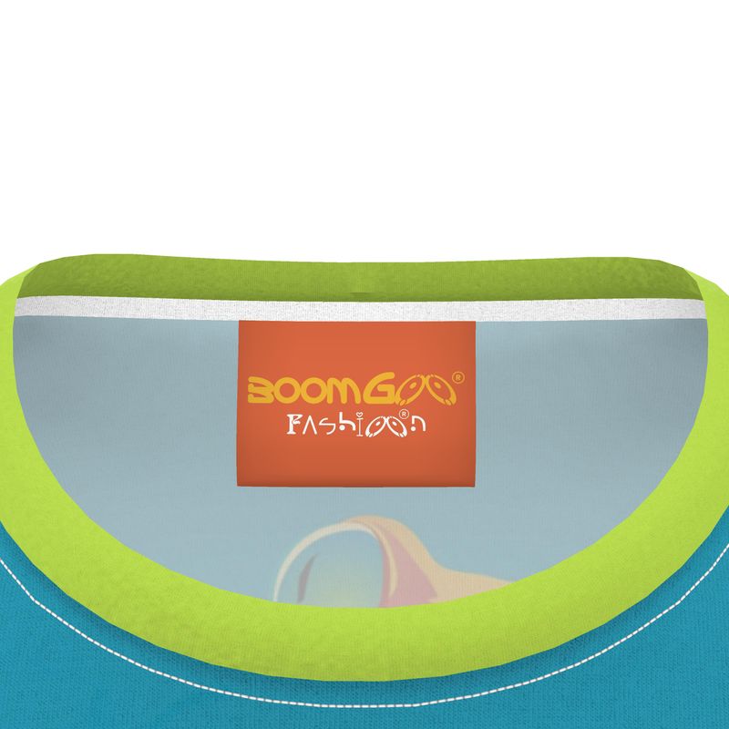 BoomGoo® T-shirt (unisex) "frrrog" 1b on blue