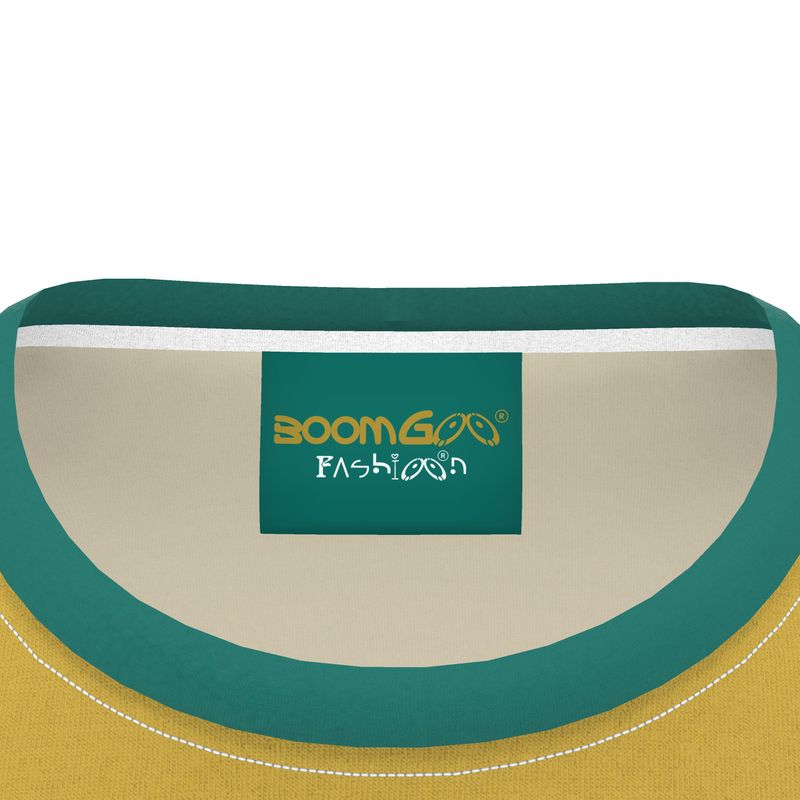 BoomGoo® T-shirt (unisex) "Zzzebra" 1sggo Swirl green on gold