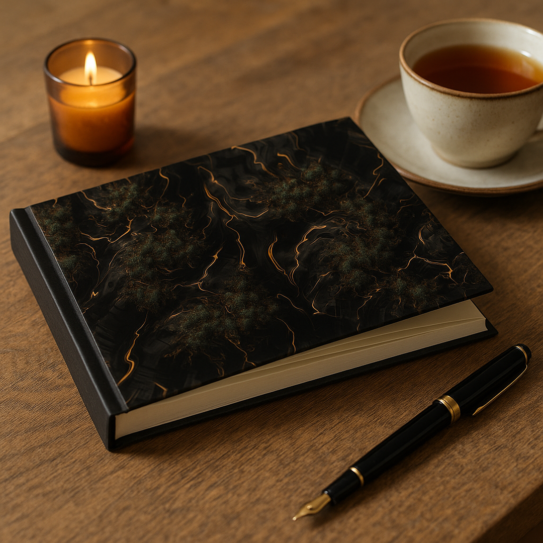 BoomGoo® guest book F1488 "Black Gold Flow II"