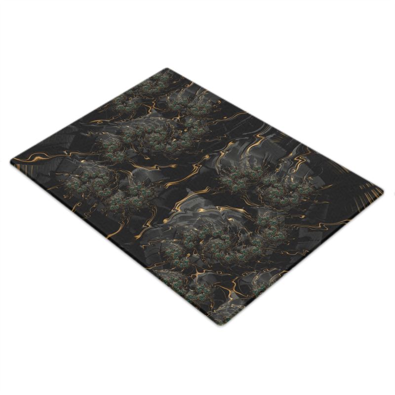 BoomGoo® Cutting Board (glass) F1488 "Black Gold Flow" 1