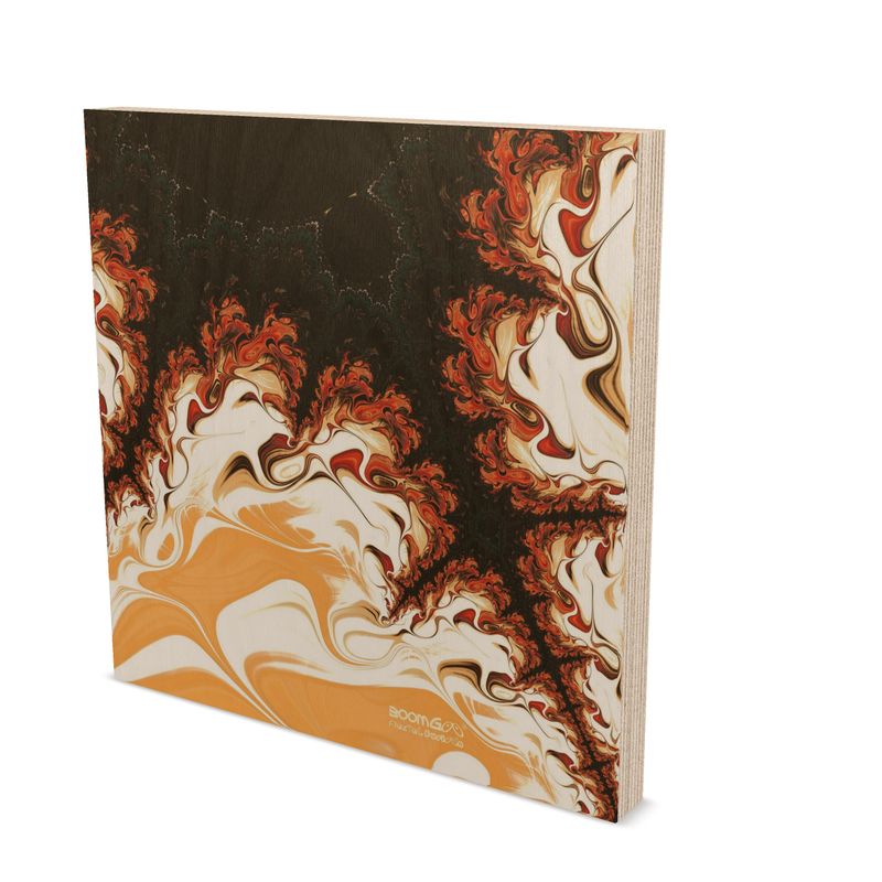 BoomGoo® art print Wood Block F1152 "Sun Fireball" 1