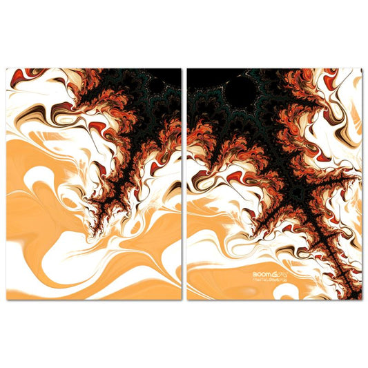 BoomGoo® art print Canvas Diptych F1152 "Sun Fireball" 1 (2x 40x30cm)
