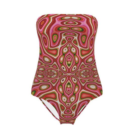 BoomGoo® Swimwear Ladies Strapless F1711 "Pink Crocodile" 2