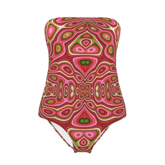 BoomGoo® Swimwear Ladies Strapless F1711 "Pink Crocodile" 5