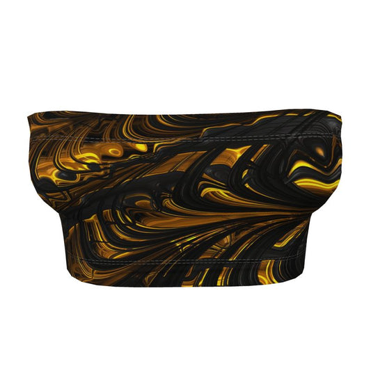 BoomGoo®  Bandeau Top F1488 "Black Gold Flow"  1