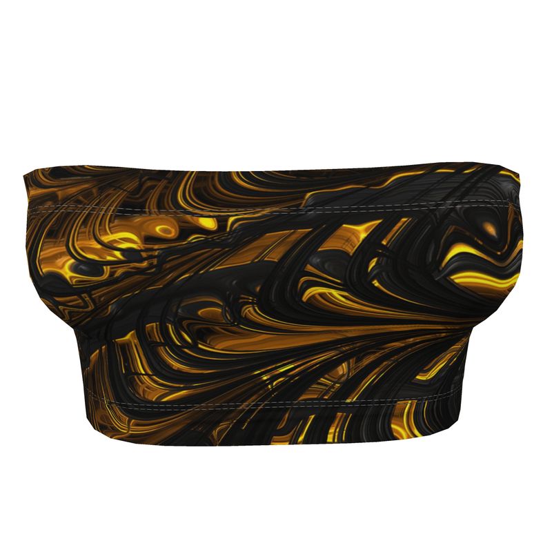BoomGoo®  Bandeau Top F1488 "Black Gold Flow"  1