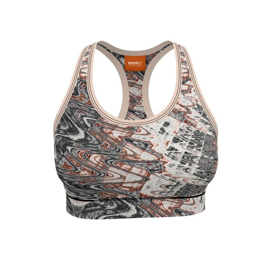 BoomGoo® low impact Sports Bra F1180 "Pink Marble" 1