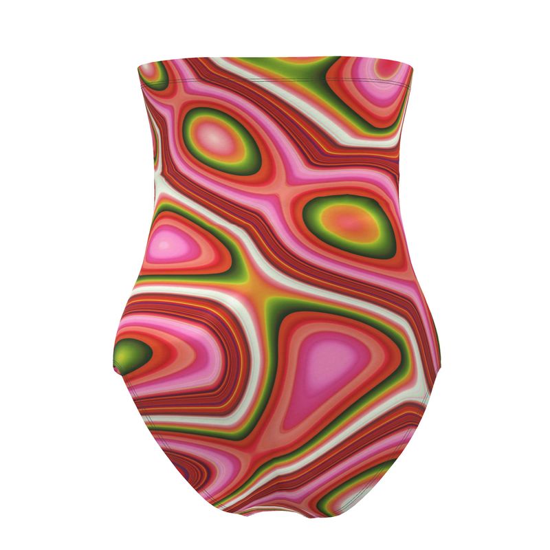 BoomGoo® Swimwear Ladies Strapless F1711 "Pink Crocodile" 1