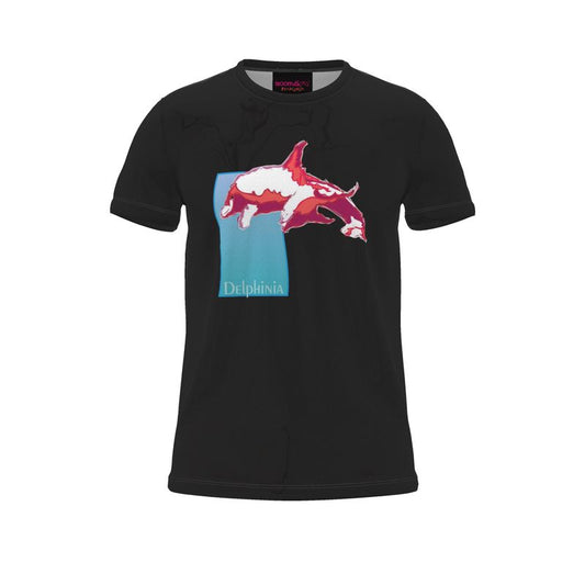 BoomGoo® T-shirt (unisex) "Delphinia" II 4 fuchsia on black