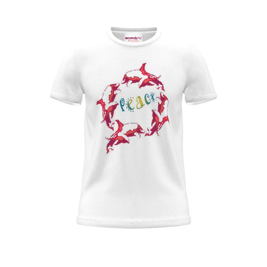 BoomGoo® T-shirt (unisex) "Peace" Dolphins I 2 fuchsia