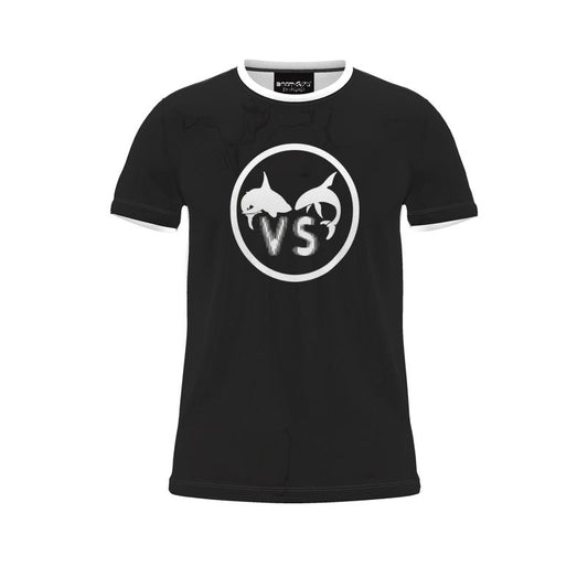 BoomGoo® T-shirt (unisex) "Dolphin vs Shark" II 1b b&w