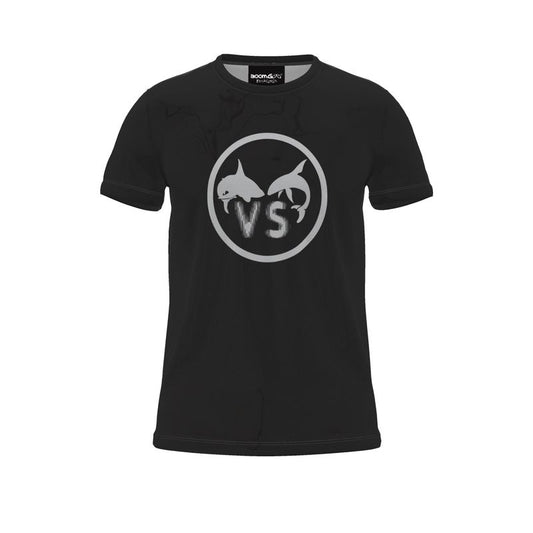 BoomGoo® T-shirt (unisex) "Dolphin vs Shark" II 3b black