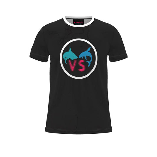 BoomGoo® T-shirt (unisex) "Dolphin vs Shark" II 4b black