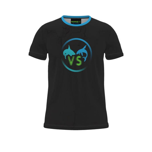 BoomGoo® T-shirt (unisex) "Dolphin vs Shark" II 6b black