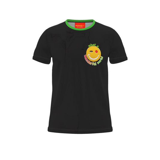 BoomGoo® T-shirt (unisex) "Happy" 17 What a Wonderful World - black