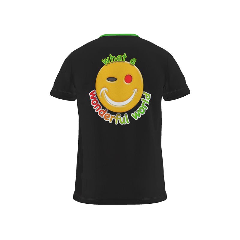 BoomGoo® T-shirt (unisex) "Happy" 17 What a Wonderful World - black