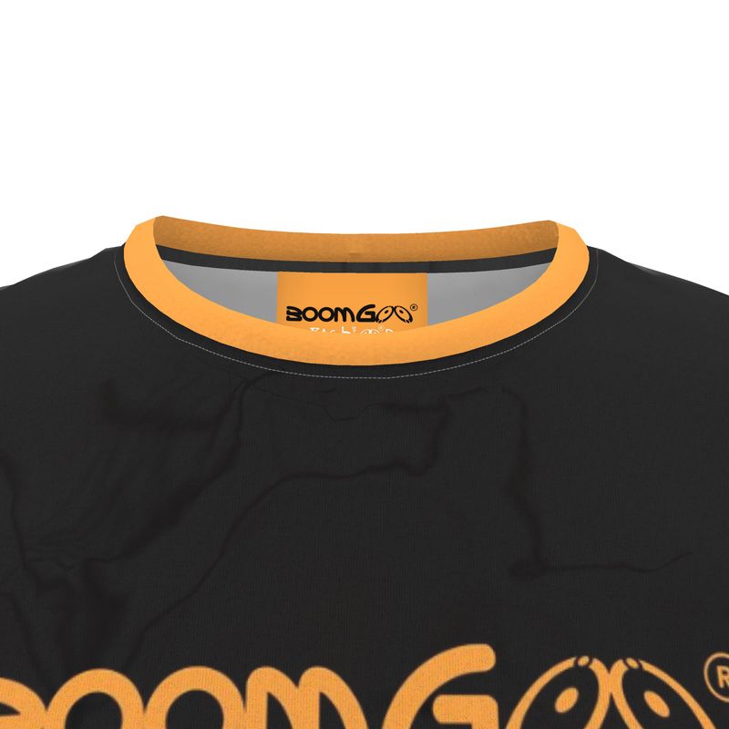 BoomGoo® T-shirt (unisex) cool brand logo 1o orange on black
