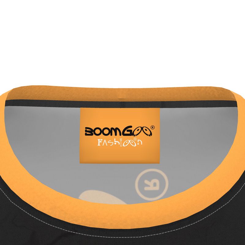 BoomGoo® T-shirt (unisex) cool brand logo 1o orange on black