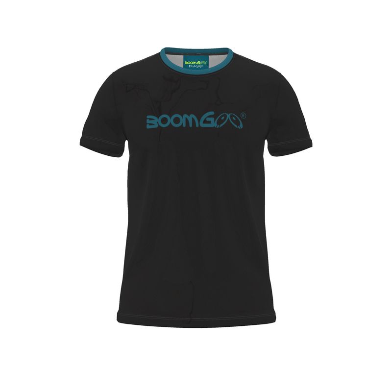 BoomGoo® T-shirt (unisex) cool brand logo 1blt blue teal on black