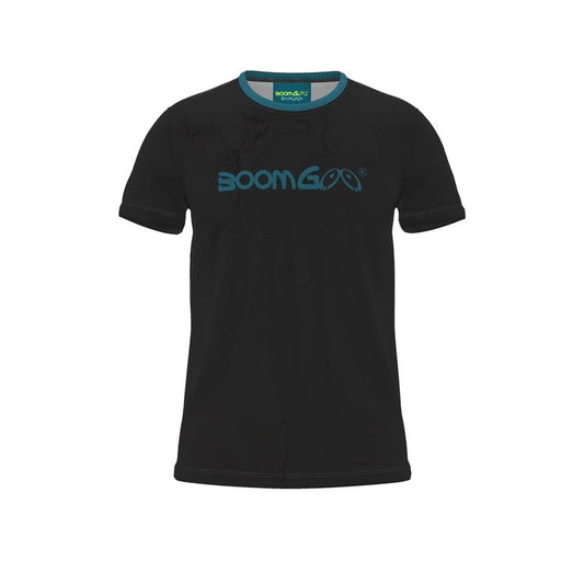 BoomGoo® T-shirt (unisex) cool brand logo 1blt blue teal on black