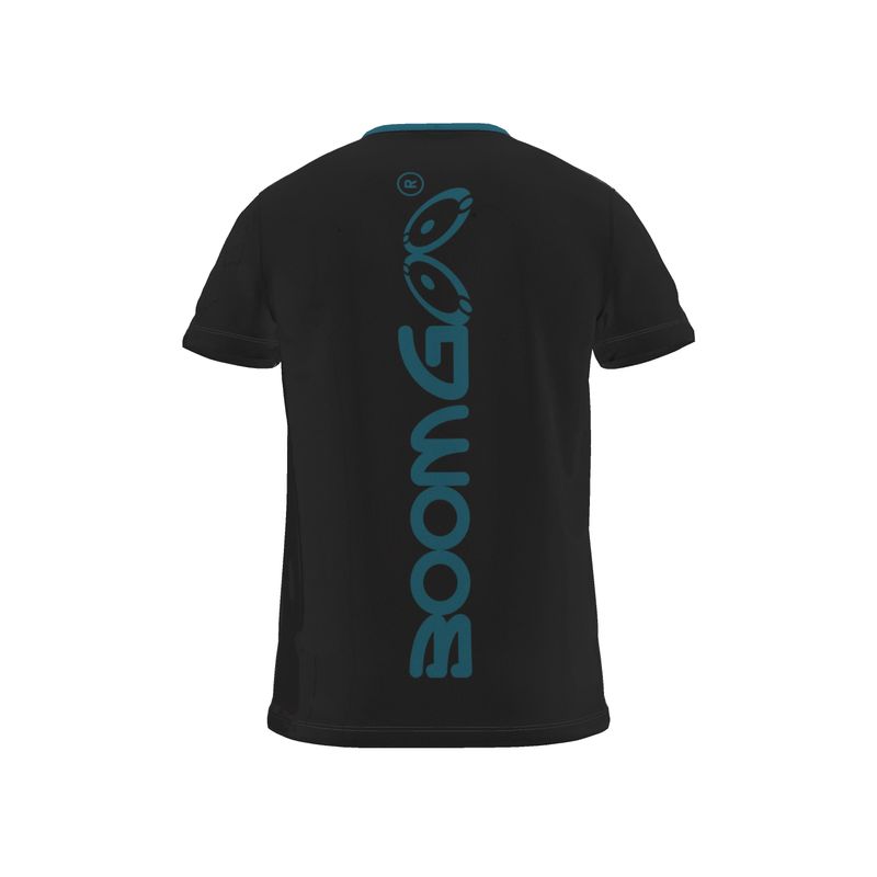 BoomGoo® T-shirt (unisex) cool brand logo 1blt blue teal on black