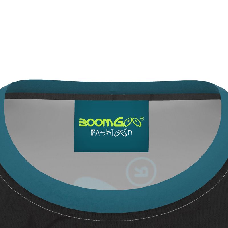BoomGoo® T-shirt (unisex) cool brand logo 1blt blue teal on black