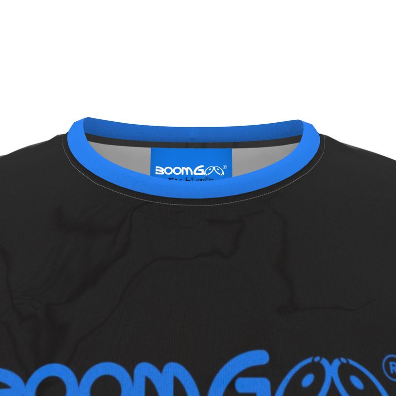 BoomGoo® T-shirt (unisex) cool brand logo 1bl blue on black