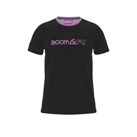 BoomGoo® T-shirt (unisex) cool brand logo 1p purple on black
