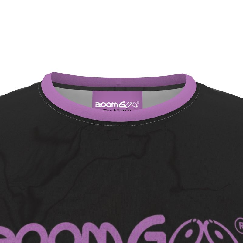 BoomGoo® T-shirt (unisex) cool brand logo 1p purple on black