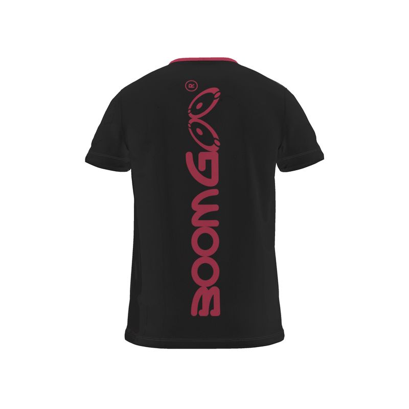 BoomGoo® T-shirt (unisex) cool brand logo 1rw red wine on black