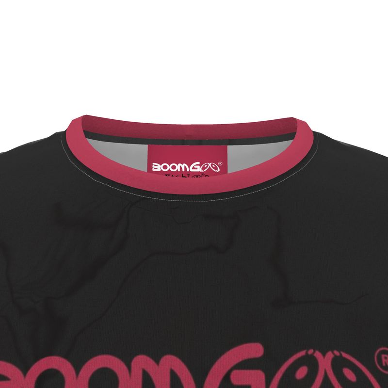 BoomGoo® T-shirt (unisex) cool brand logo 1rw red wine on black