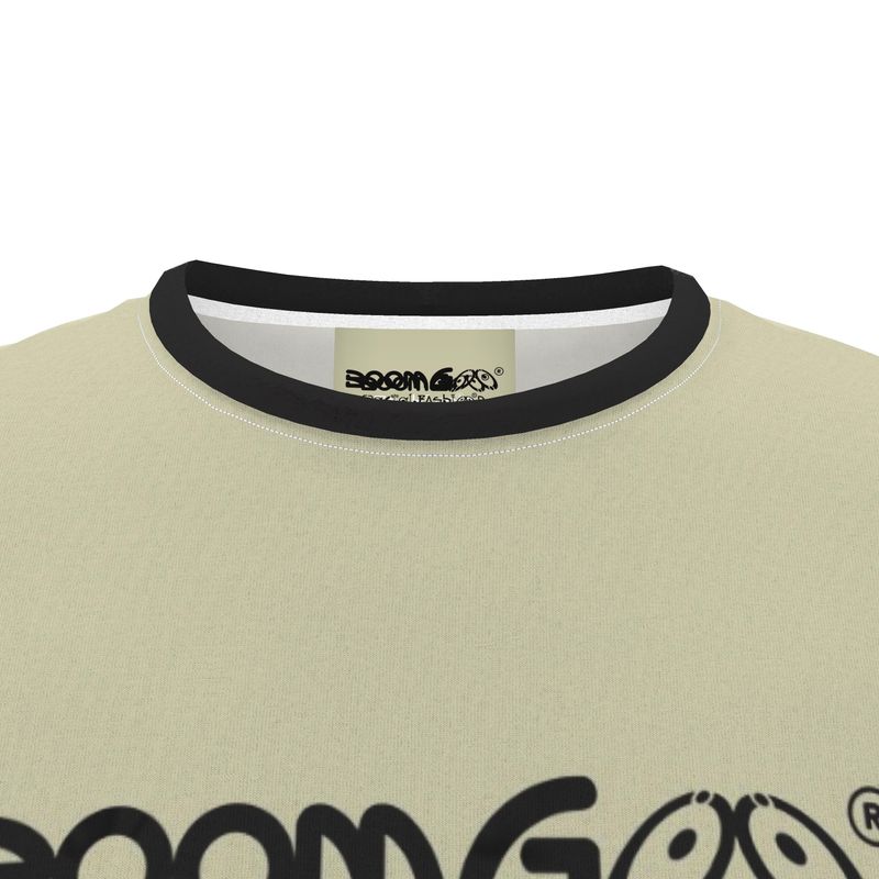 BoomGoo® T-shirt (unisex) cool brand logo 1c BG Fashion black on beige