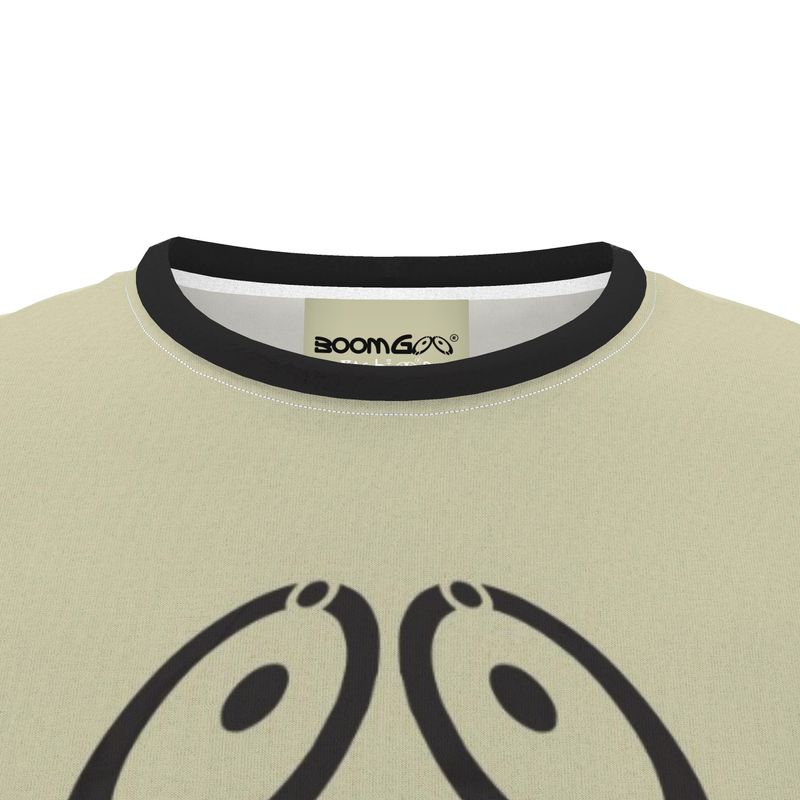BoomGoo® T-shirt (unisex) cool brand logo 9c black ufo on beige