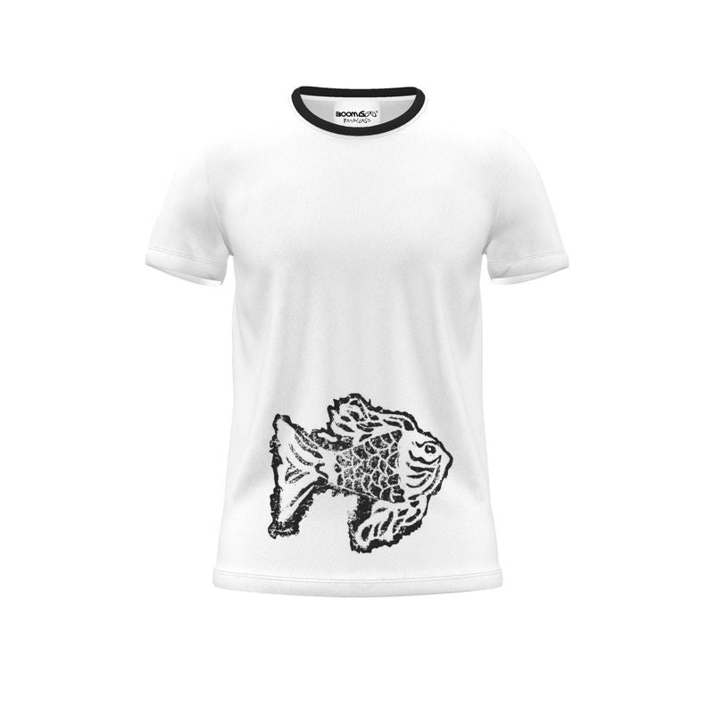BoomGoo® T-shirt (unisex) Kids' Drawings "Fish" I 3 Black