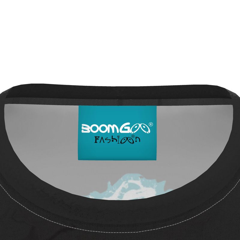 BoomGoo® T-shirt (unisex) Kids' Drawings "Fish" I 4 Blue on black