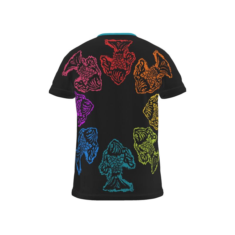 BoomGoo® T-shirt (unisex) Kids' Drawings "Fish" I 5b World on black