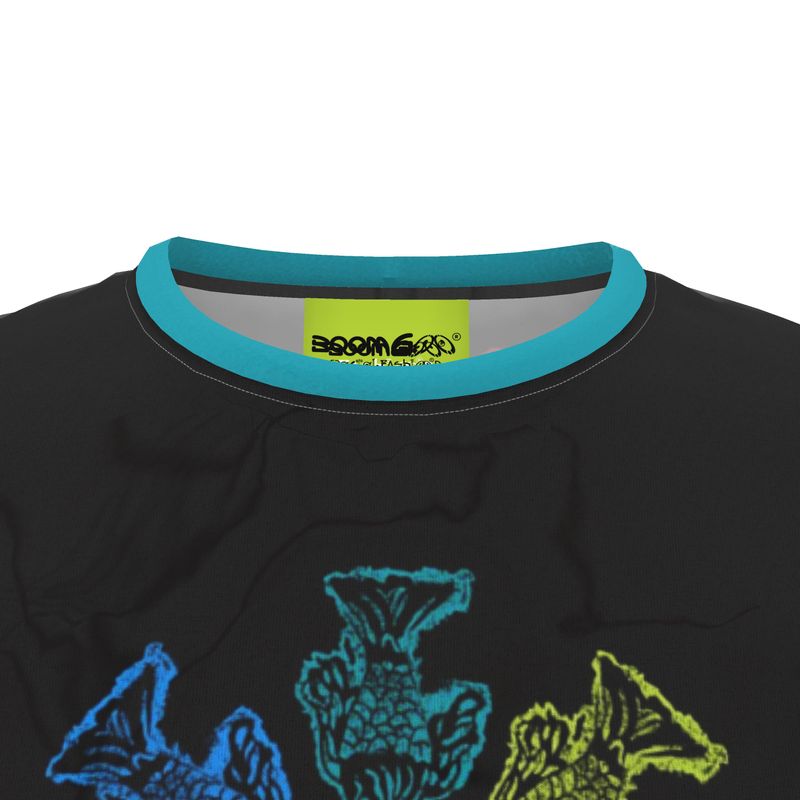 BoomGoo® T-shirt (unisex) Kids' Drawings "Fish" I 5b World on black
