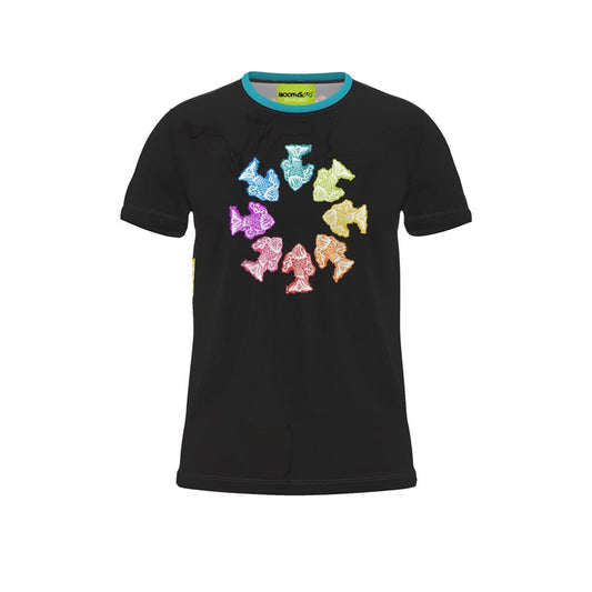 BoomGoo® T-shirt (unisex) Kids' Drawings "Fish" I 5bw World on black