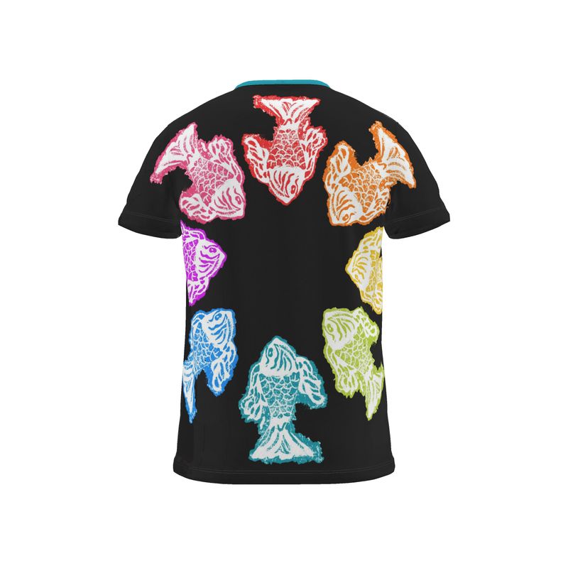 BoomGoo® T-shirt (unisex) Kids' Drawings "Fish" I 5bw World on black