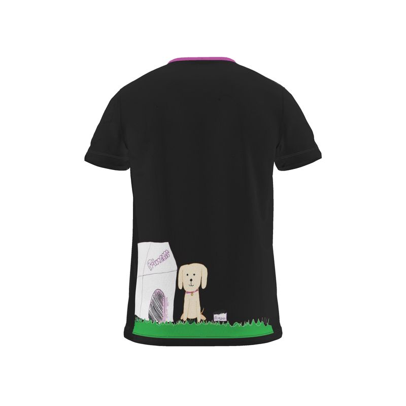 BoomGoo® T-shirt (unisex) Kids' Drawings "Dog" I Princess on black