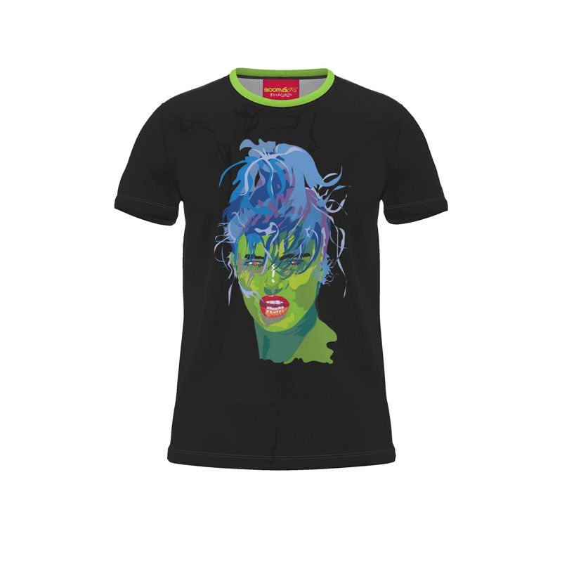 BoomGoo® T-shirt (unisex) pop art "LadyFunk" 1b on black