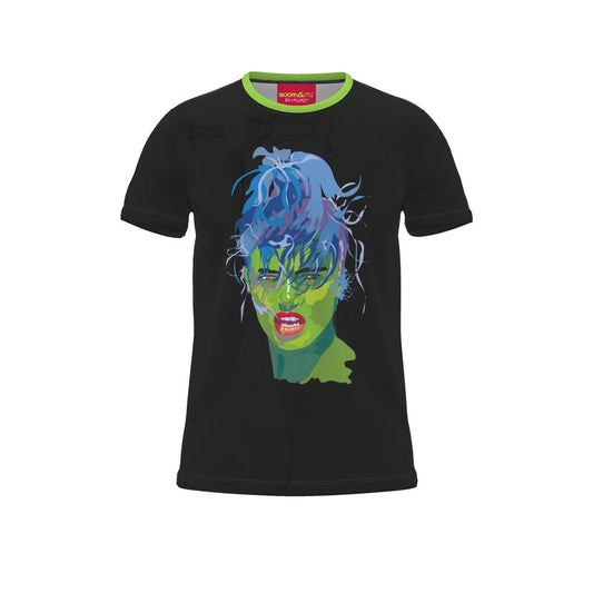 BoomGoo® T-shirt (unisex) pop art "LadyFunk" 1b on black