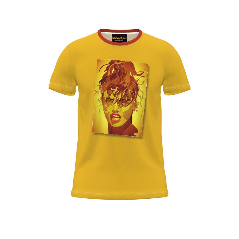 BoomGoo® T-shirt (unisex) pop art "LadyFunk" 1m on mustard