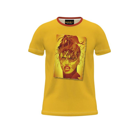 BoomGoo® T-shirt (unisex) pop art "LadyFunk" 1m on mustard