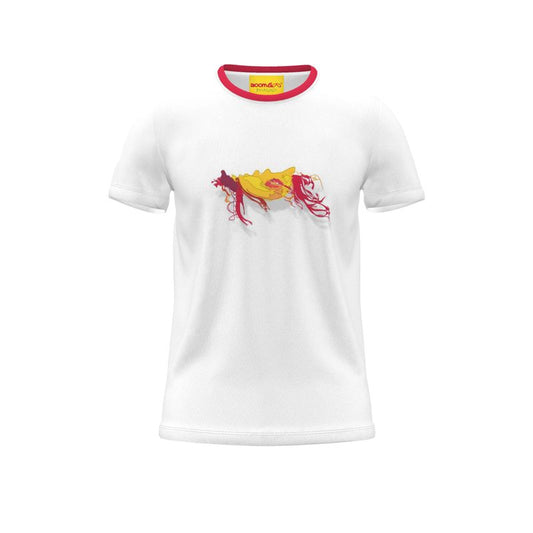 BoomGoo® T-shirt (unisex) pop art "LadyBlues" 1rc red