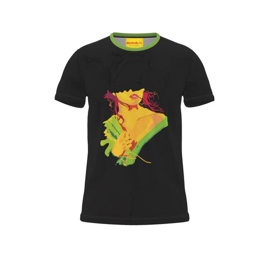 BoomGoo® T-shirt (unisex) pop art "LadyBlues" 1b on black